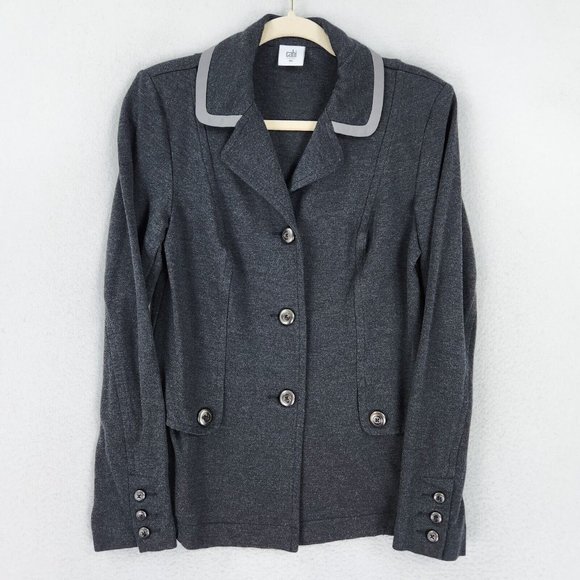Cabi Jacket Womens Small Gray Ponte Knit Crew Blazer Stretch Notch Lapel Career - Picture 1 of 12
